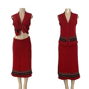 Vintage Wine Beate Holm STRIKKEMODELLER Skirt Set